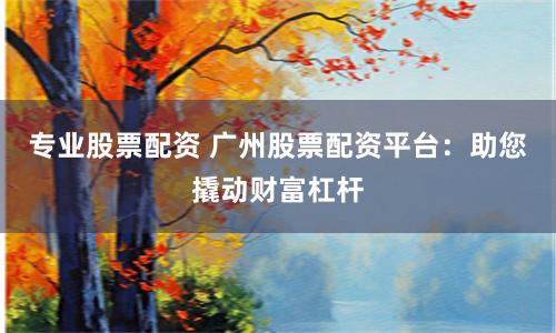 专业股票配资 广州股票配资平台：助您撬动财富杠杆